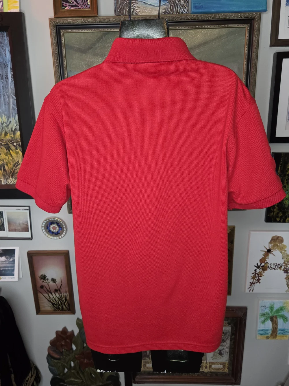 Vintage 90s Red Polo Ralph Lauren Collared Preppy Short Sleeve Polo Shirt Medium